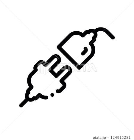 A minimal symbol representing a subject plug socket A minimal symbol representing a subject plug socket 124915281
