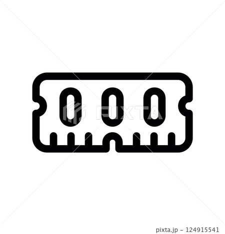 Line icon representing a random access memory module, a component for computer system memory 124915541