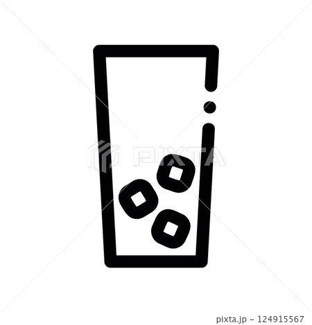A clean pictogram focused on a topic Iced Beverage 124915567