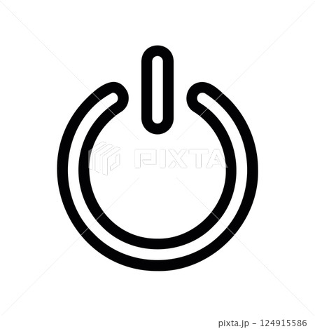 Line icon indicating the on off switch or power status of a device 124915586