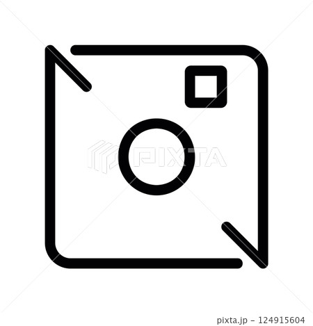Simple square camera lens outline representing photography or image capture 124915604