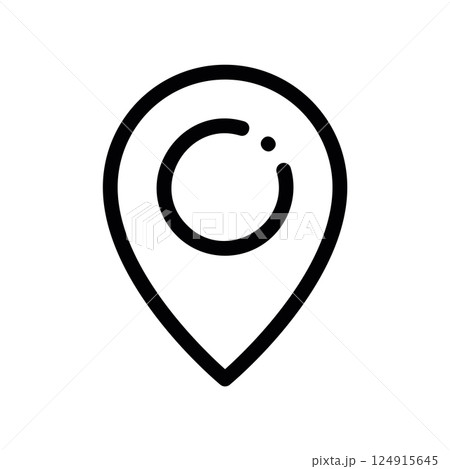 A clean pictogram focused on a topic Exact location ( 124915645