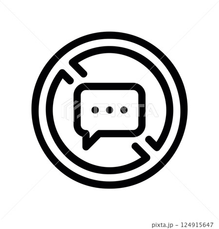 A clean pictogram focused on a topic no, chat 124915647
