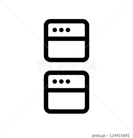 Outline symbol representing two compact application widgets stacked vertically arrangement 124915691