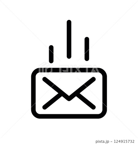 Icon representing an incoming or outgoing email message Icon representing an incoming or outgoing email message 124915732