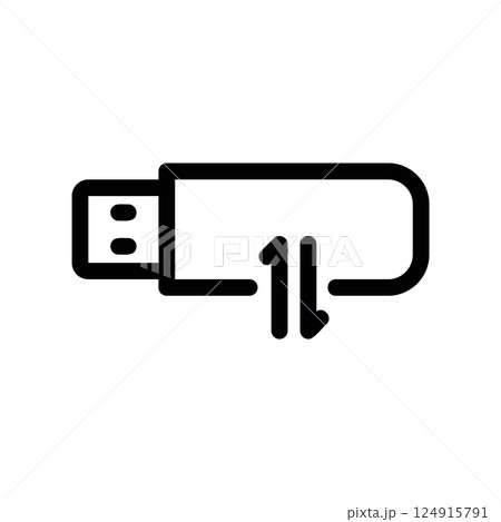 USB flash drive icon with a downward arrow indicating download process USB flash drive icon with a downward arrow indicating download process 124915791