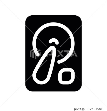 Solid style icon representing internal components of computer hard disk drive 124915818