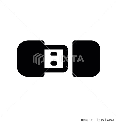 Icon displaying a universal serial bus flash drive body and its cap as separate pieces 124915858