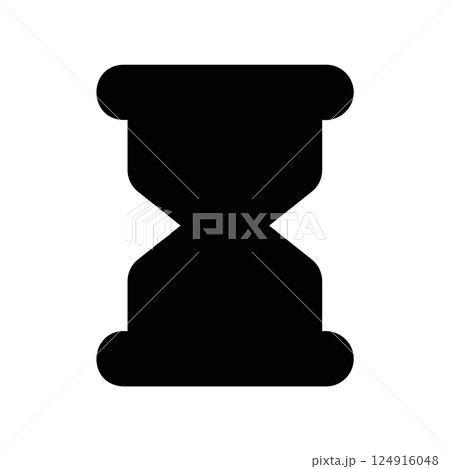A clear graphic sign related to the theme hourglass, Waiting 124916048