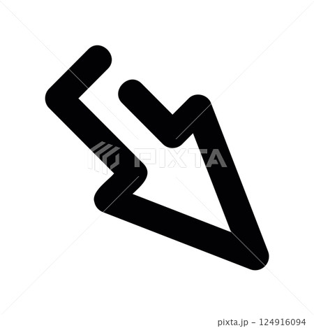 Standard black outline computer mouse cursor pointing diagonally down right Standard black outline computer mouse cursor pointing diagonally down right 124916094