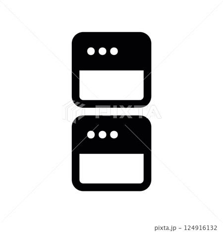Outline icon showing two small application windows stacked vertically layout Outline icon showing two small application windows stacked vertically layout 124916132