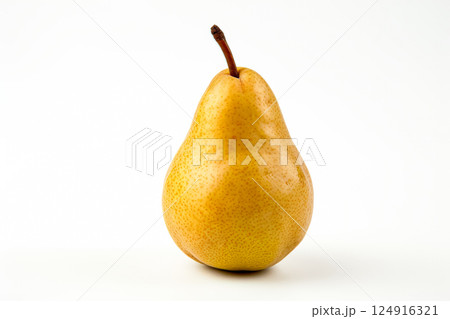 Ripe pear with a stem on top 124916321