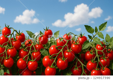 採れたてのミニトマト 124917390