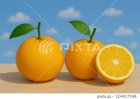 採れたての夏みかん 採れたての夏みかん 124917396