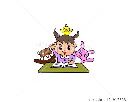 勉強する女の子 124917868