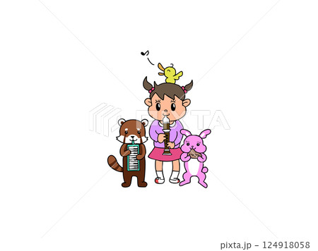 音楽をする女の子 124918058