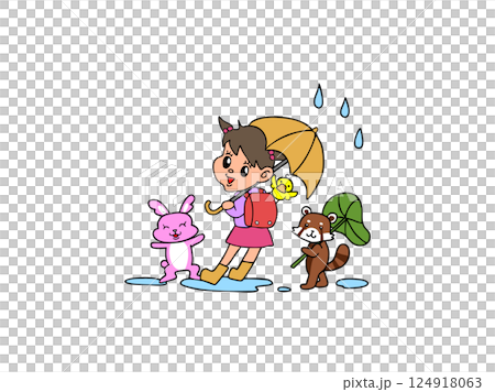 傘を持つ女の子 124918063