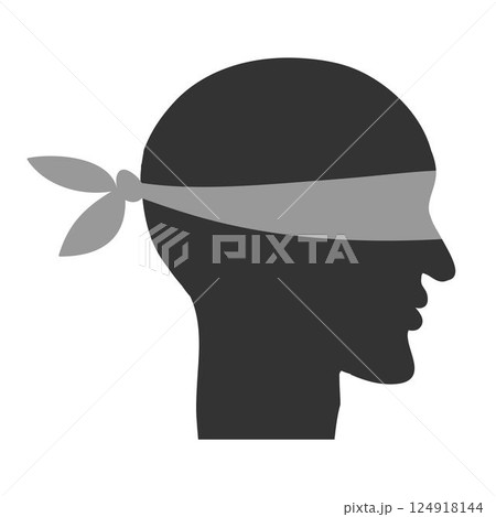 The head of a blindfolded man. Hunch Simple Icon 124918144