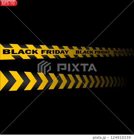 Black and color caution lines isolated. Realistic warning tapes. Danger signs 124918339