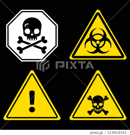 Set of danger caution seamless tapes Set of danger caution seamless tapes 124918342