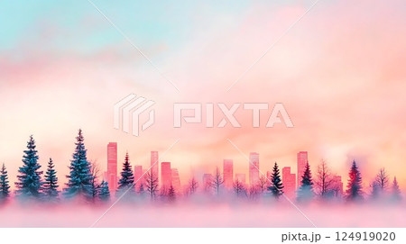 panorama of city in winter 124919020