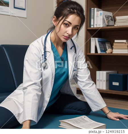 白衣の女性 124919215