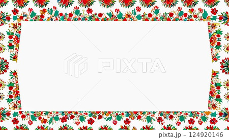 カラフルなイラストフレーム 124920146