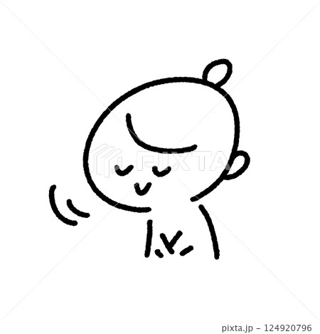 ぺこりとお辞儀をする女性・会釈・挨拶 ぺこりとお辞儀をする女性・会釈・挨拶 124920796