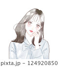 悩む若い女性のイラスト 124920850