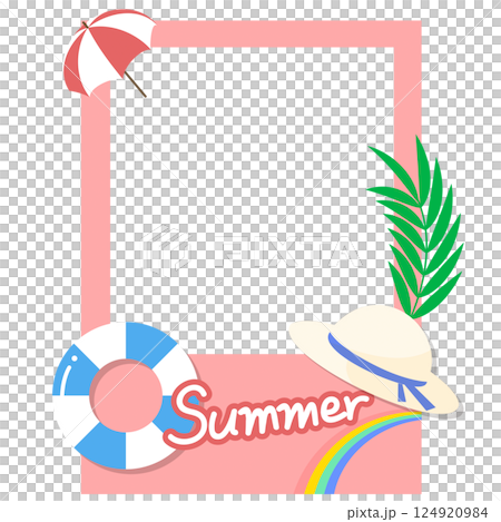 Photo Frame Decorated with Summer Props Photo Frame Decorated with Summer Props 124920984
