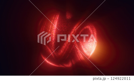 A glowing red abstract shape with swirling patterns, emitting an intense light in a dark background, resembling futuristic energy A glowing red abstract shape with swirling patterns, emitting an intense light in a dark background, resembling futuristic energy 124922011