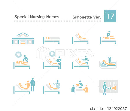 高齢者、障害者の介護アイコン 124922087
