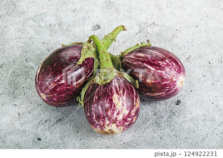 Raw ripe asian small eggplant Raw ripe asian small eggplant 124922231