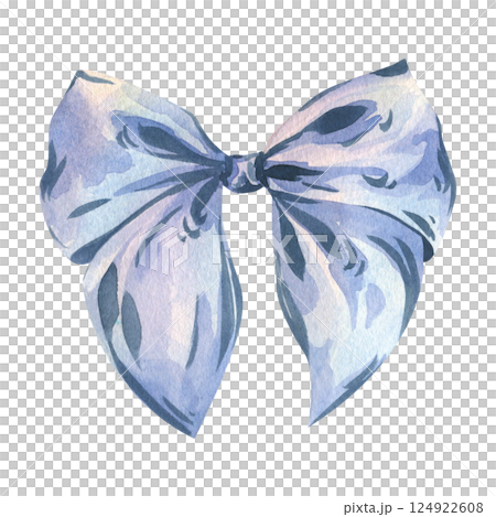 The bow is big, cute, wide and textured in blue and lilac shades. Watercolor illustration, hand-drawn on the theme of Bows of coquettes. A separate element isolated from the background The bow is big, cute, wide and textured in blue and lilac shades. Watercolor illustration, hand-drawn on the theme of Bows of coquettes. A separate element isolated from the background 124922608