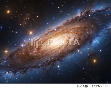 View of the Andromeda Galaxy in the universe. The andromeda galaxy is visible to the naked eye in dark sky. 124922858