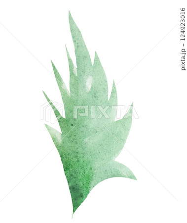 Watercolor light green leaf isolated illustration, pastel spring wedding stationery element 124923016