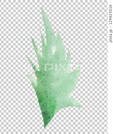 Watercolor light green leaf isolated illustration, pastel spring wedding stationery element 124923016