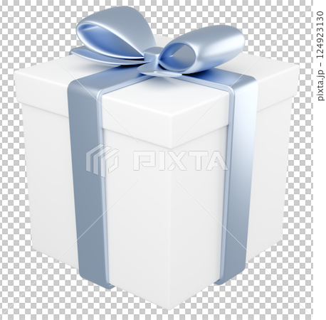 3D illustration_gift_silver 124923130