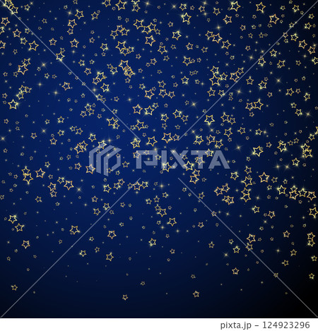 Starry night fairy tale background. Cute sparkling twinkles, christmas spirit in the air. Festive stars vector illustration on dark blue background. Starry night fairy tale background. Cute sparkling twinkles, christmas spirit in the air. Festive stars vector illustration on dark blue background. 124923296