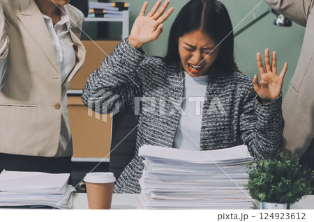 Large group of worried business people having a meeting. Large group of worried business people having a meeting. 124923612