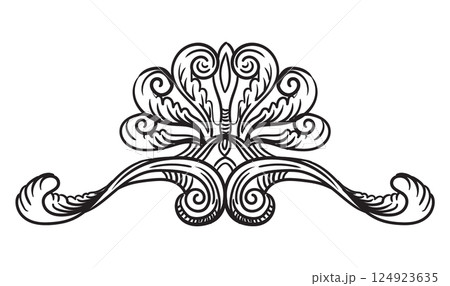Vintage design element hand drawing ornament vector 124923635