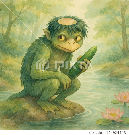 河童（日本の水辺の妖怪）_3のイラスト素材 [124924348] - PIXTA