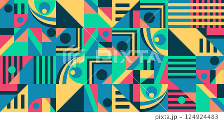 Seamless geometric pattern in modern abstract style. Vector illustration Seamless geometric pattern in modern abstract style. Vector illustration 124924483