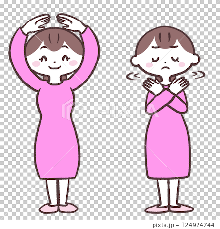 まるばつする女性全身セット まるばつする女性全身セット 124924744