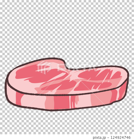 Simple and cute meat illustration 124924746