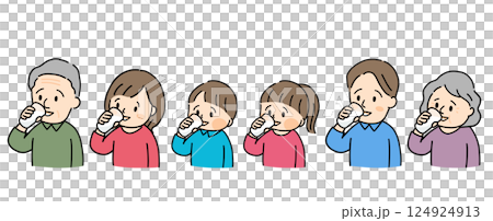 一家人喝牛奶的插圖集 124924913