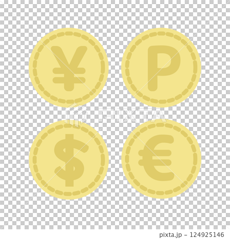お金  ドル  円  ユーロ  イラスト 124925146