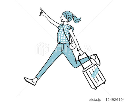 旅行で自撮りをする女性2人 背景なし 旅行で自撮りをする女性2人 背景なし 124926194