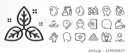 Oil drop, Bio tags and Dont touch line icons for web app. Glare of light effect. Message icon. Pack of Chemistry lab, Apple carrot, Vitamin e pictogram icons. Vector 124926637