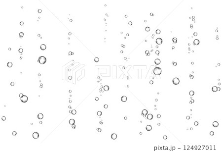 Oxygen air bubbles  flow  in water on white  background. 124927011